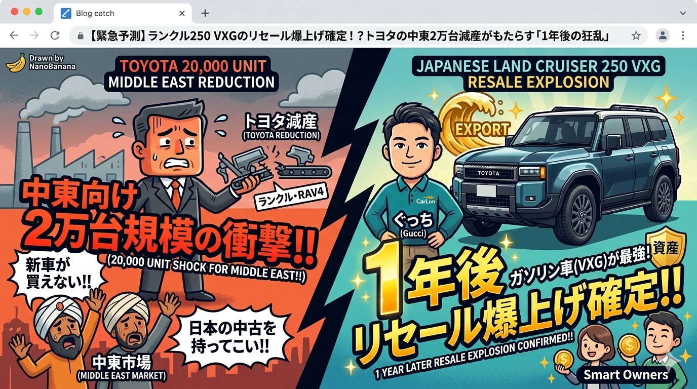 【緊急予測】ランクル250 VXGのリセール爆上げ確定！？トヨタの中東2万台減産がもたらす「1年後の狂乱」