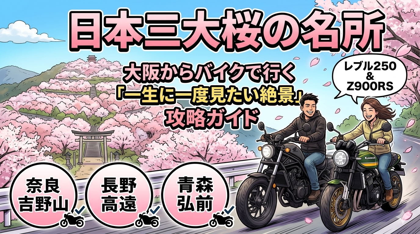 【保存版】日本三大桜の名所ってどこ？大阪からバイクで行く「一生に一度は見たい絶景」攻略ガイド